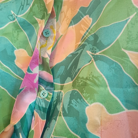 Anne Crimmins for Umi Collections Size 8 Floral 100% Silk Pencil Skirt Suit Vtg‎ - Picture 5 of 14